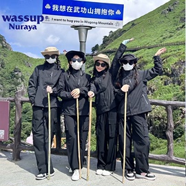 WASSUP秋冬潮牌冲锋衣女三合一可拆卸两件套防水户外登山服外套男