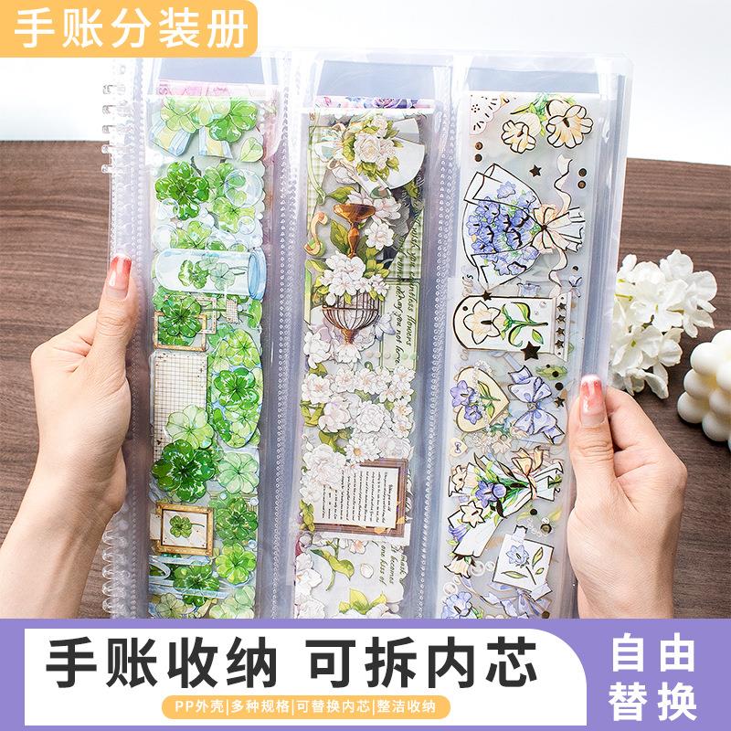 手帐胶带收纳分装册20张卡册离型纸活页和纸手账素材A4A5拼贴本图片