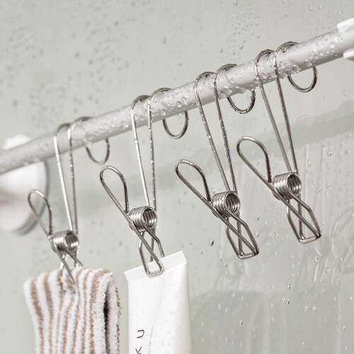 Stainless Steel Small Clips Hangers with Hooks for Bathroom,
