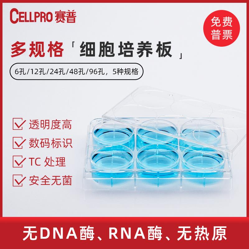 赛普CELLPRO6/12/24/48/96孔细胞培养板PS材质平底贴壁细胞培养板