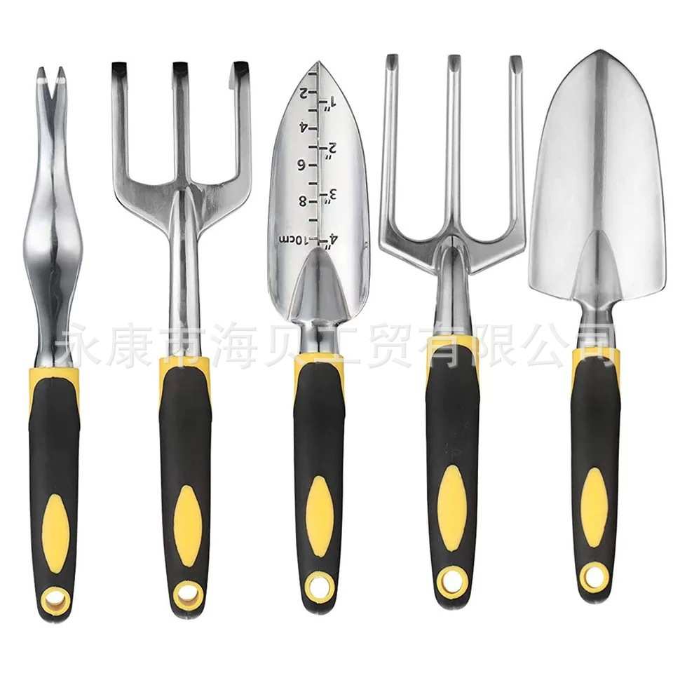 厂家批发园林园艺工具13件套装铝合金花园工具双色塑料手柄园林铲