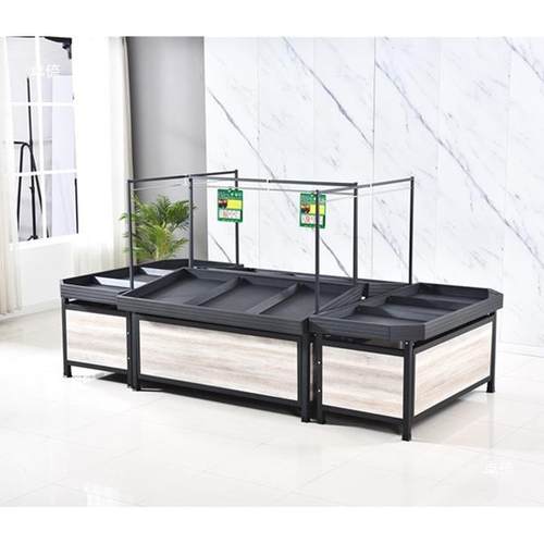 加生鲜多层货平架钢木厚水果辉货架架永款中岛蔬菜台架226子便利