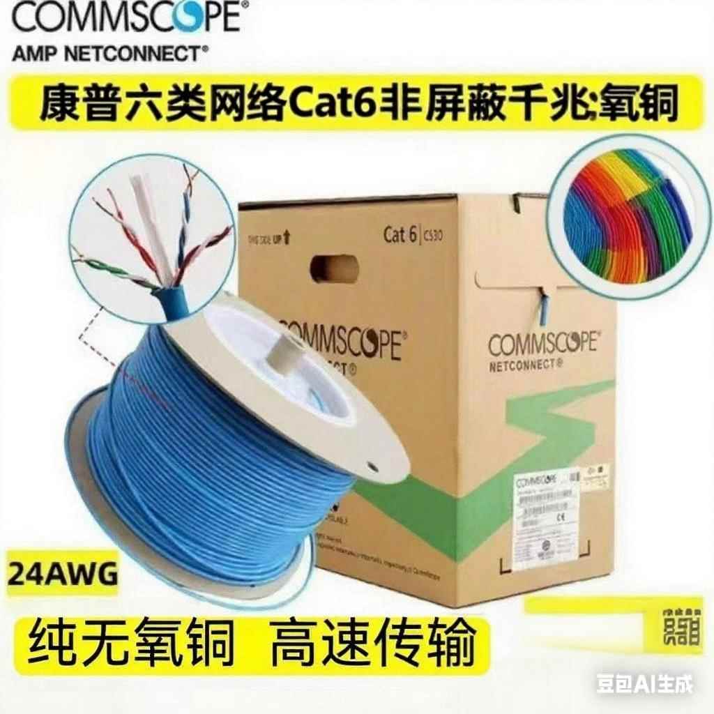 康普COMM安普六类非屏蔽网路线 线1427071-64对UTP双绞线 线CS30