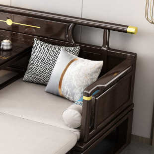 爆款新中式实木罗汉沙发床现代简约小户型客厅推拉床塌坑几罗汉床