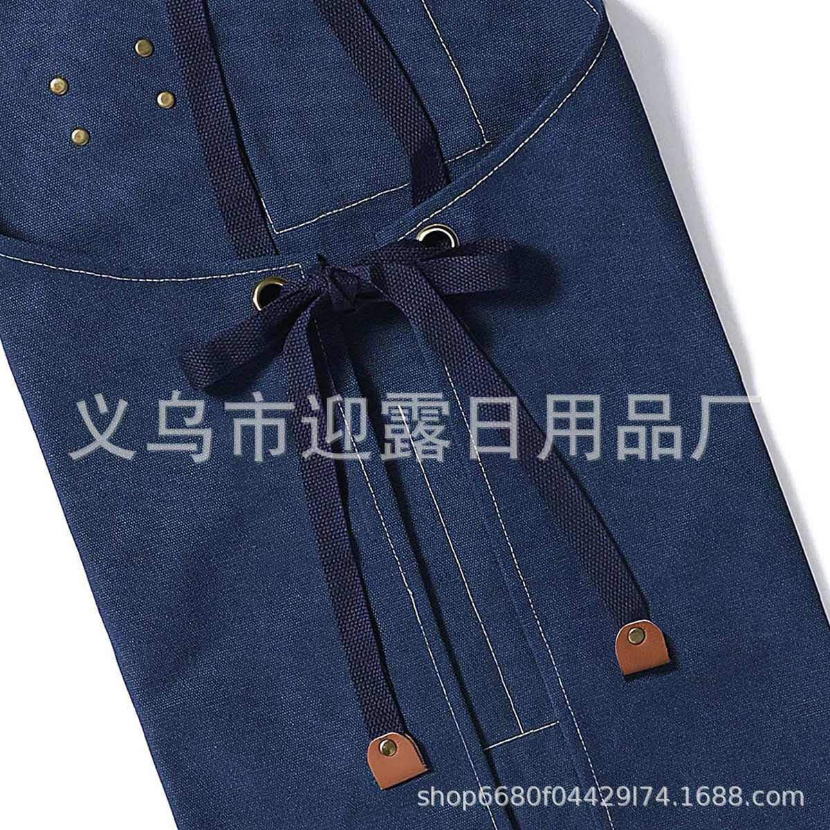 节围裙复古背带十字围背带咖啡店围裙可调 围裙理发围裙帆布油画