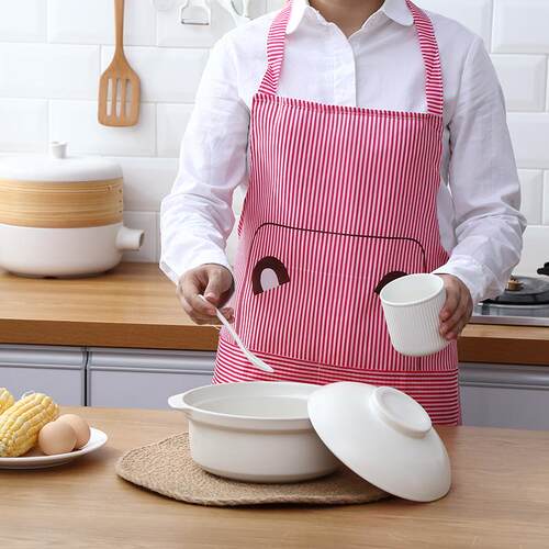 Cute Home Kitchen Apron, Cooking Waist Apron, Korean Style N