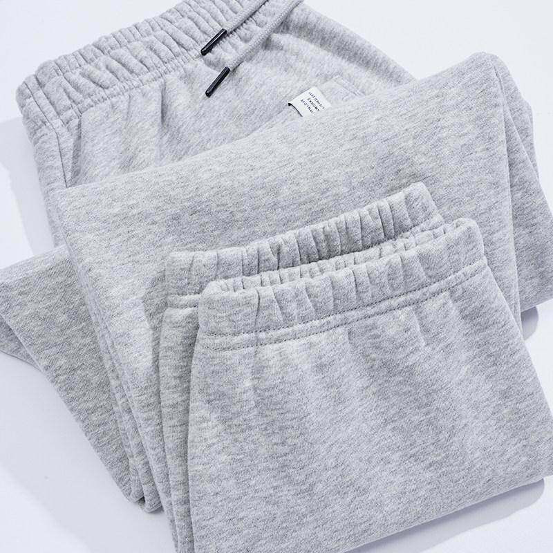 MAROLIO~秋冬磨毛加绒加厚束脚卫裤男女款松紧腰宽松运动休闲长裤