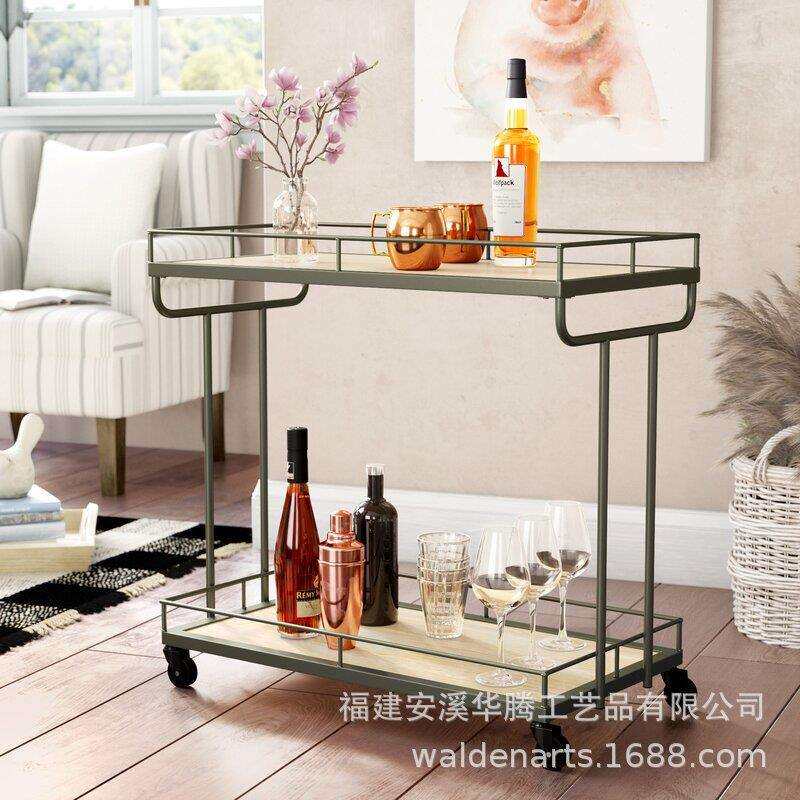 欧美铁艺手推车/家居实际实物摆放餐盘小推车/酒吧特别服务车