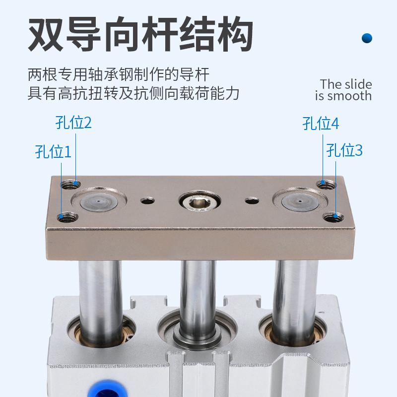 莱泽气动TCM气缸12带导杆三杆三轴MGPM32亚德客型16磁25小型大全*