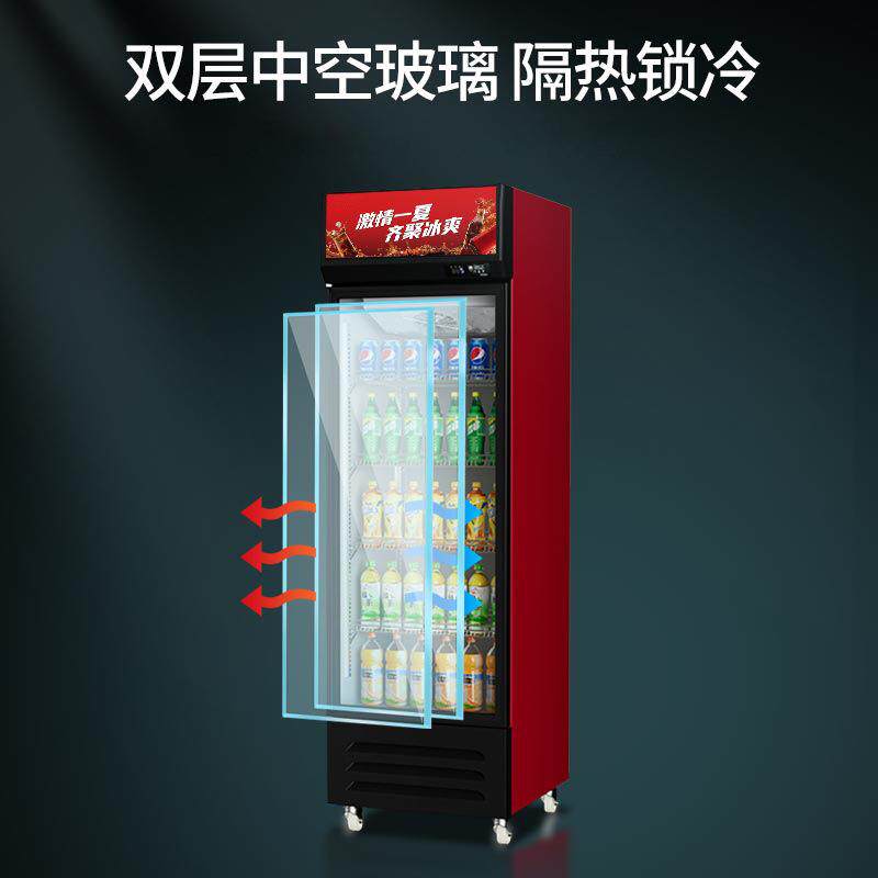 饮料冷藏展示柜立式商用冰箱单开门保鲜柜啤酒柜饭店超市冰柜冷柜