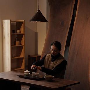 25年新款 木屑纸灯高级感餐厅吊灯灯罩外壳民宿餐厅茶室氛围灯