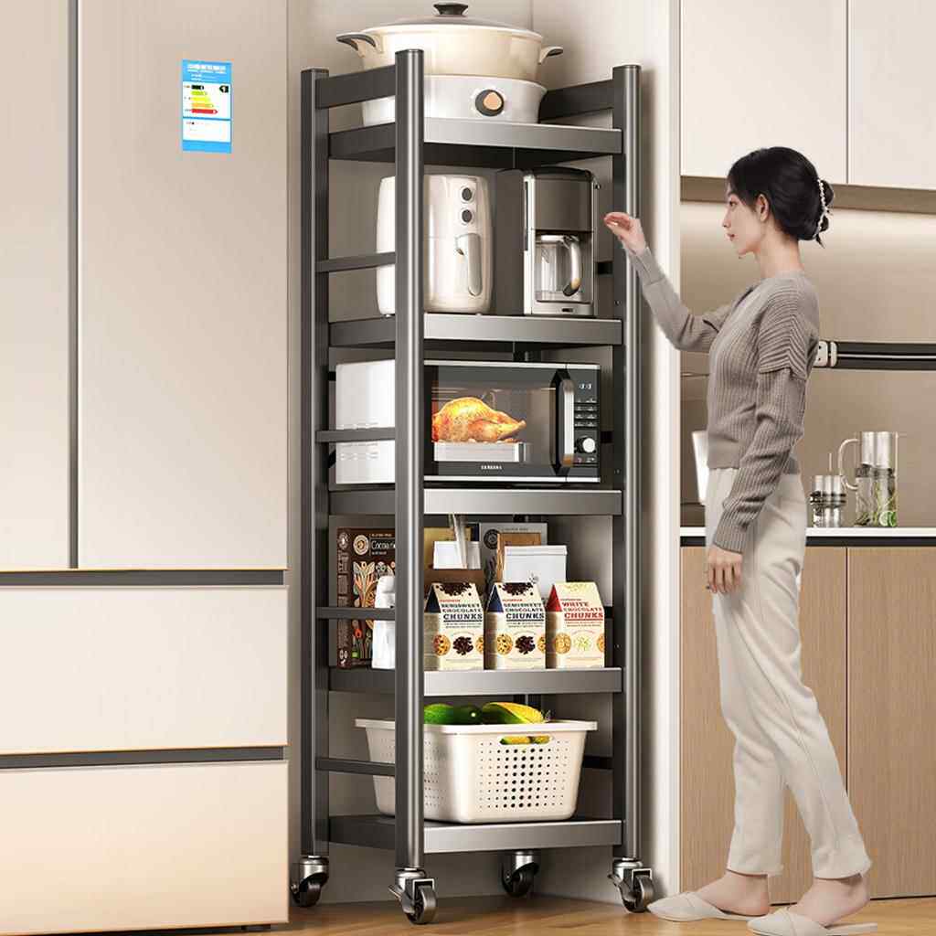 厨房置物架落地多层夹缝收纳架家用烤箱微波炉多功能储物架子层架,厨房/烹饪用具,微波炉置物架,淘宝优惠券,粉丝福利购,淘宝优惠卷