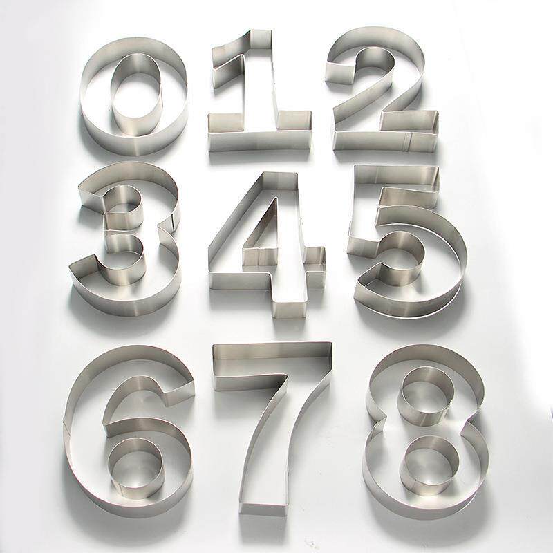 大号不锈钢0-8数字慕斯圈烘焙曲奇饼干切模具9件套套装蛋糕工具