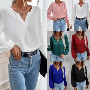 commuting color pullover bottoming elegant Loose fitting
