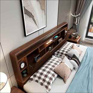 桃木中式 双人主高箱简约现代卧轻奢 全实木物储实木胡床1.8米965