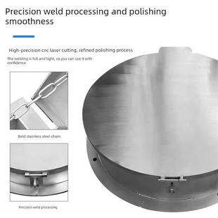 不锈钢带锁防盗井盖圆形方形装饰家用重型窨井盖地下水检测井盖