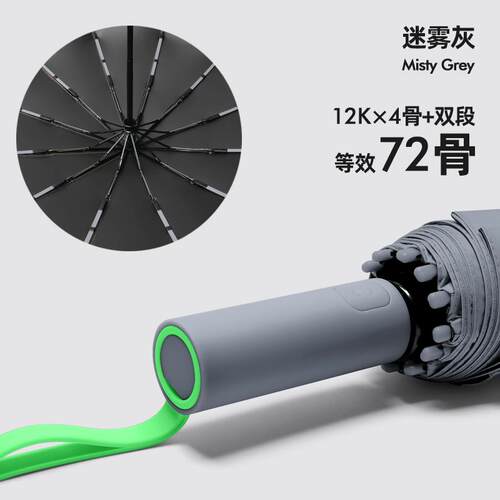 高档72骨雨伞晴雨两用男女士大号折防叠伞黑胶晒抗U全V自动遮阳伞