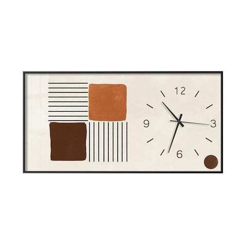 莫兰迪电表箱装饰画大尺寸挂画带钟表电闸配电盒抽象餐厅时钟壁画