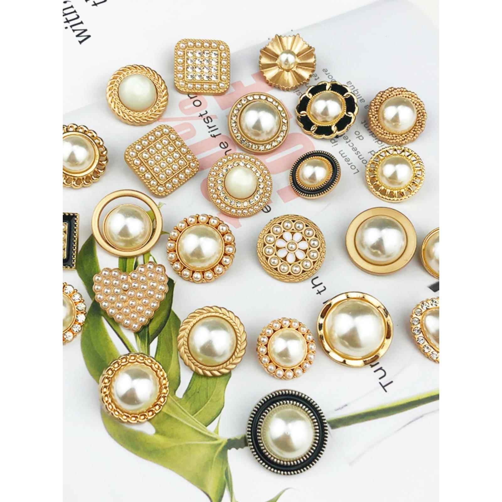 金属珍珠圆扣开襟羊毛衫上衣纽扣连衣裙大衣服百搭装饰高档女装