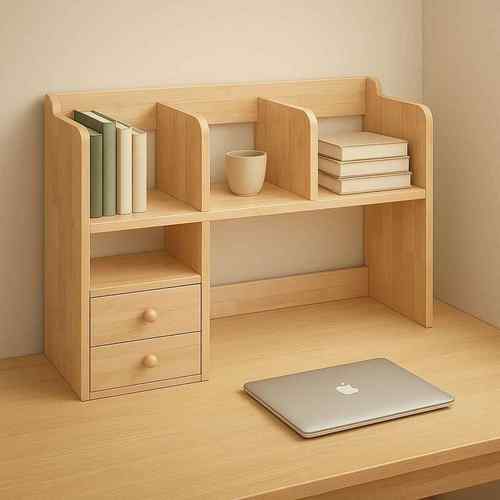 实木桌面书架家用书桌收纳置物架学生桌上简易柜子儿童多层书柜