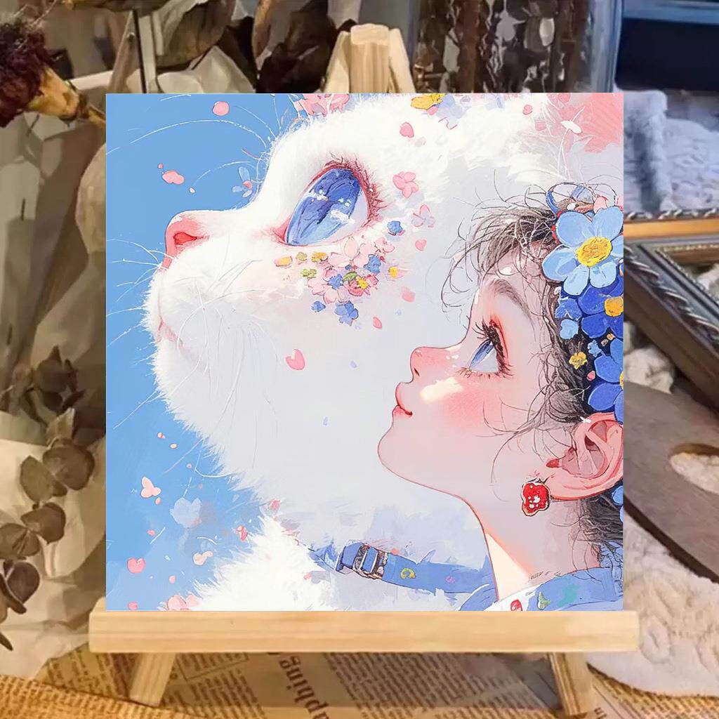 2025 新款治愈系风景数字油画diy填充填色画成人手绘涂色画画跨境