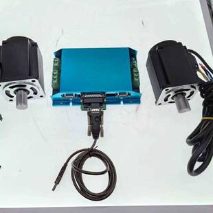 80伺服电机套装 CAN通讯 24V400W500W双通道伺服驱动器带RS232