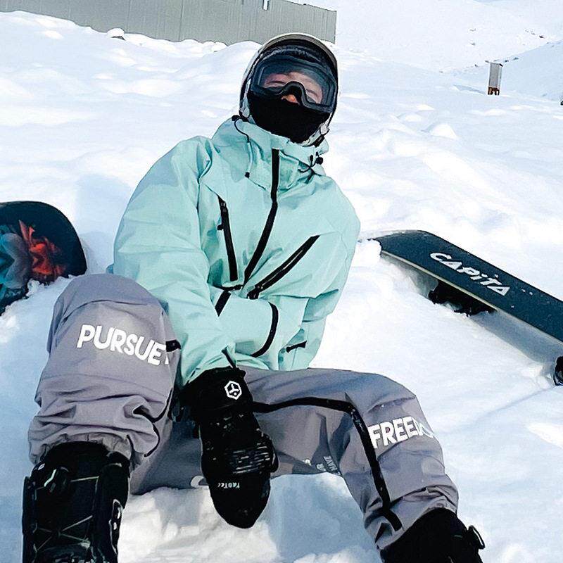 AK版防水滑雪服套装情侣款大码立领滑雪裤子上衣零下30°加大加