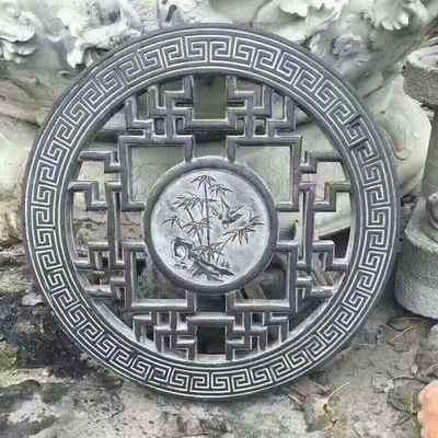 直销石雕浮雕花窗空户石窗园036装饰镂透空石窗林雕窗棂