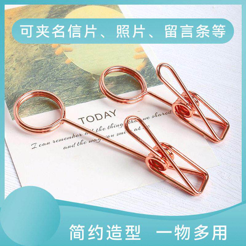 多功能金属双头标签夹 创意小鱼夹简约桌面立式照片夹可挂式便签