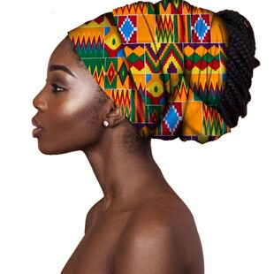 50*180 全棉非洲蜡染印花头巾民族包头巾围巾饰品African turban