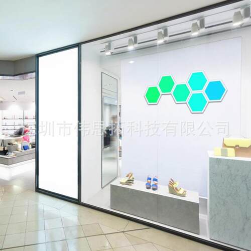 LED六边形智能奇光板电竞氛围灯蜂窝拼接灯板 背景灯智能家居跨境