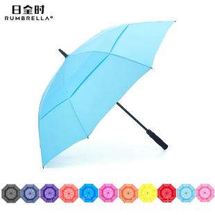 新款全时加大加杆厚加日固纯色暴雨专用风直柄雨抗伞高端商务双人