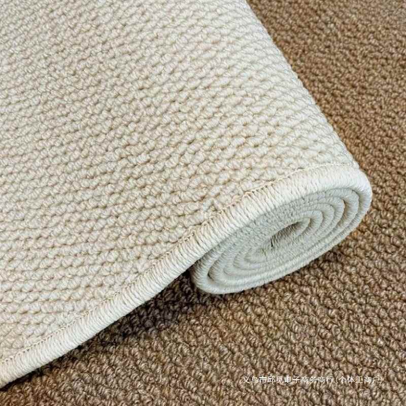 日韩素色地毯纯色拍照背景毯客厅米白轻奢茶几毯防猫抓地垫放心购