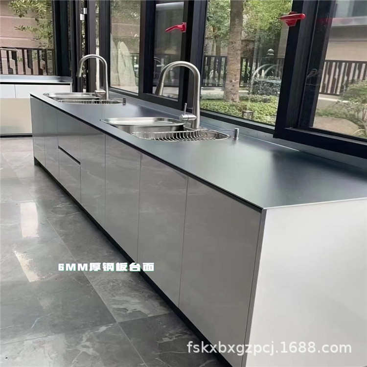 304不锈钢材质实心耐刮花台面岛台咖啡吧台桌台面板橱柜加工