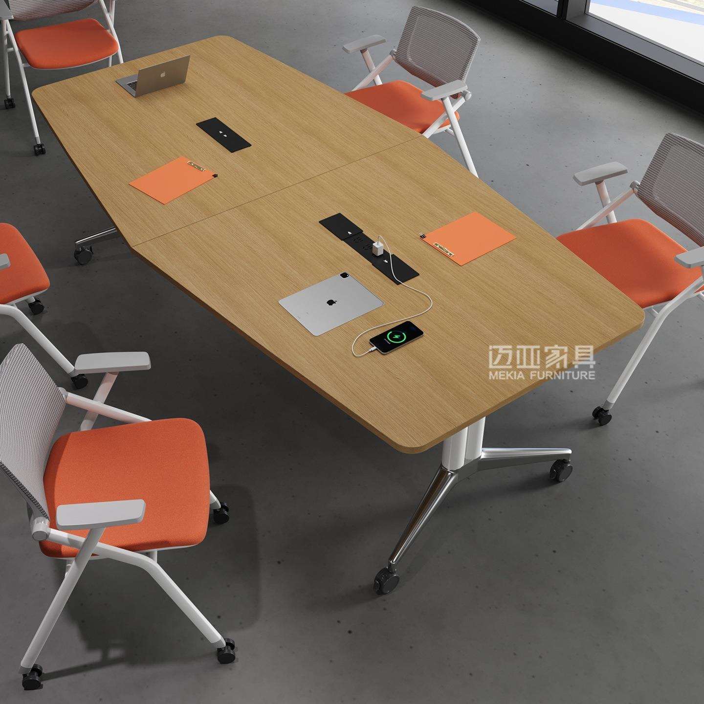 超大折叠会议桌商务时尚可移动长桌子现代简约办公会议室源头工厂