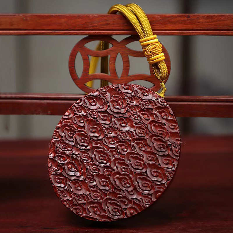 小叶紫檀木雕手把件九龙戏珠木质文玩工艺品吊坠汽车挂件直播礼品