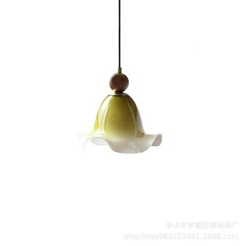 中古风床头小吊灯艺术复古南洋风卧室吊线灯创意奶油风吧台玄关灯