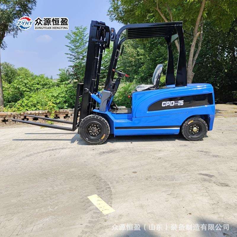 小型锂电叉车 加宽门架电叉车 2.5吨座驾式四轮实心胎电动叉车