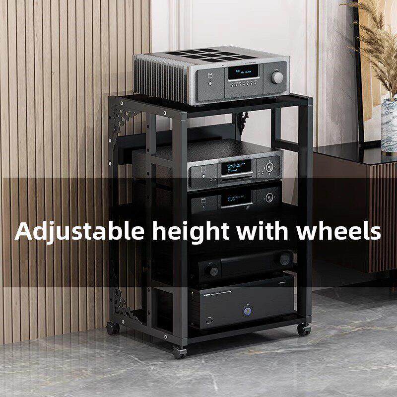 功放机架多层家用可调节间距移动胆机支架机柜音箱音响脚架子