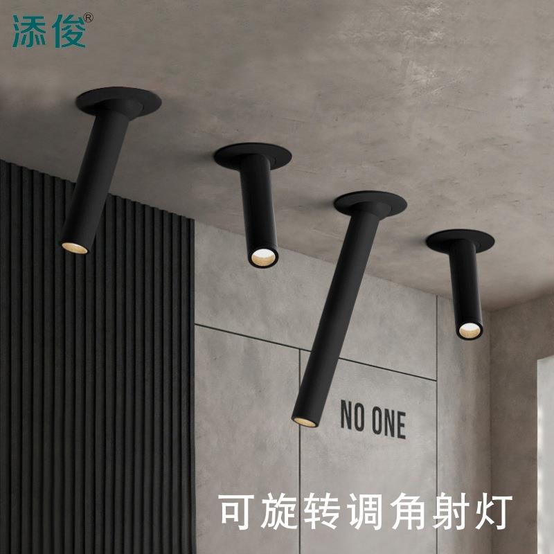 led工业风造型射灯 背景墙吧台走廊客厅聚光灯 万向调节长杆射灯