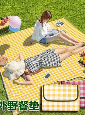 野餐垫防潮垫ins风加厚野餐布户外露营便携垫子野外草坪防水地垫