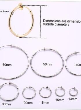 1 Pair Ear Cuff Fake Hoop Earrings Man Wiout Drilling Ear