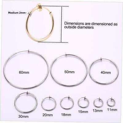 1 Pair Ear Cuff Fake Hoop Earrings Man Wiout Drilling Ear