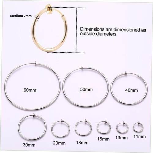 1 Pair Ear Cuff Fake Hoop Earrings Man Wiout Drilling Ear
