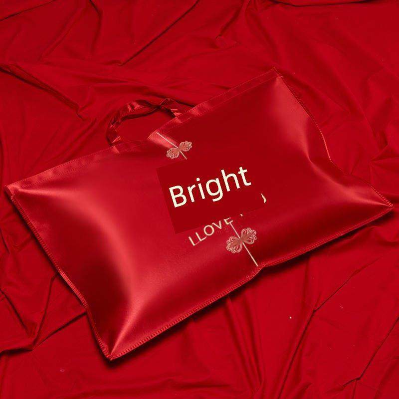 结婚枕芯包装袋枕头棉被喜被收纳袋手提袋大红色陪嫁四件套礼品袋
