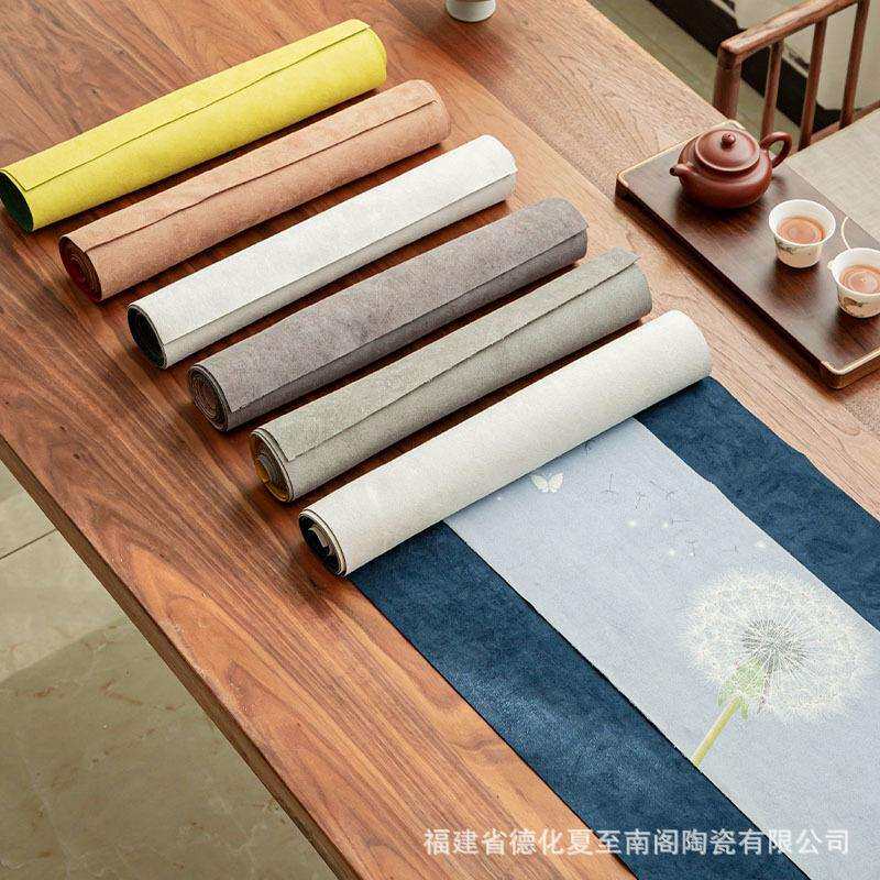 中国风茶席防水桌旗棉麻布料茶台茶几桌布轻奢长条布艺德化店