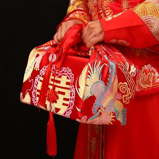喜字包袱皮结婚用的红包袱一对婚庆用品喜盆红包裹布新娘陪嫁收纳
