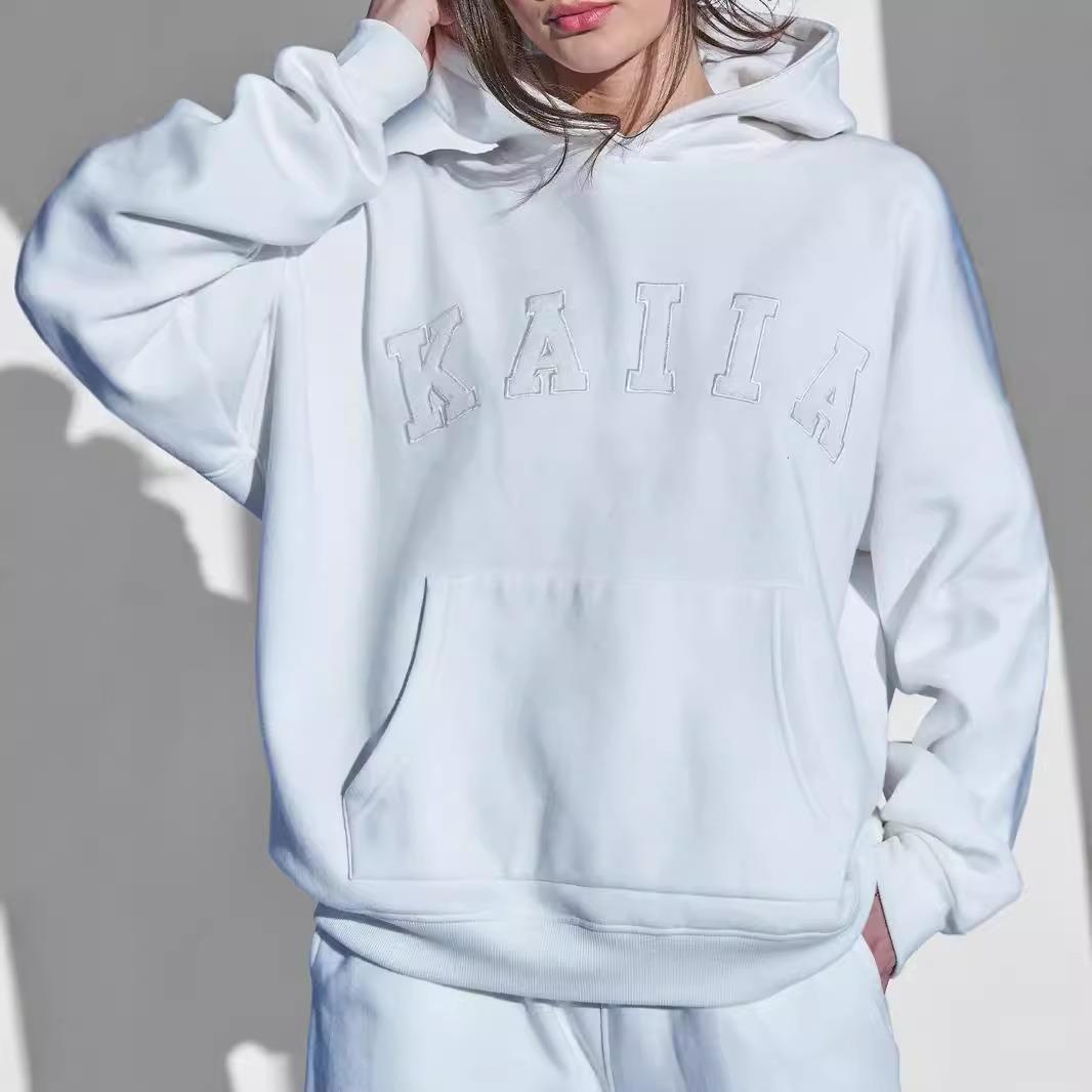 Fashion sports embroidered hooded sweatshirt shorts