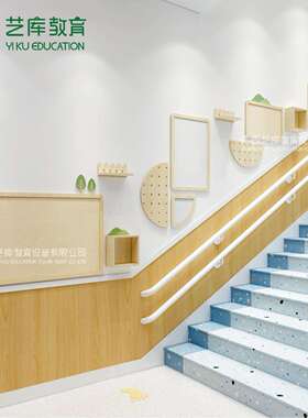 幼儿园走廊楼梯文化墙毛毡板面示板公示栏创环YK925布置展成品墙
