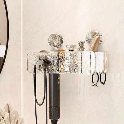 Plastic Suction Cup Hair Dryer Holder Punch-free